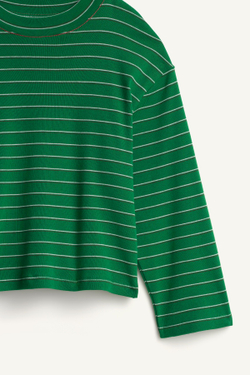 ZARA ФУТБОЛКА В ПОЛОСКУ - LIMITED EDITION, ЗЕЛЕНЫЙ/ЭКРЮ