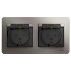 Розетка с крышкой Systeme Electric Glossa Платина GSL001247