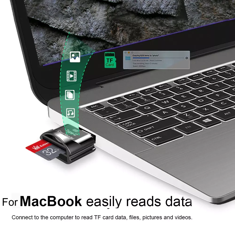 Картридер OTG MicroUSB--MicroSD метеллический