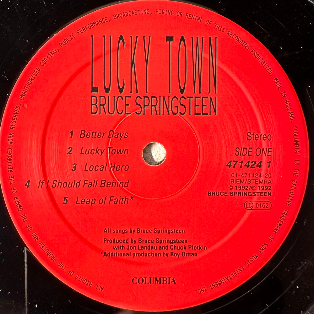 Bruce Springsteen ‎– Lucky Town (Голландия 1992г.)