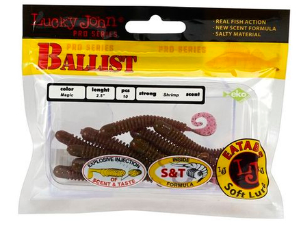 Мягкая приманка Lucky John BALLIST 2.5in (63 мм), цвет S14, 10 шт/уп