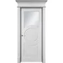 Межкомнатная дверь эмаль Ofram Метро белая остеклённая
