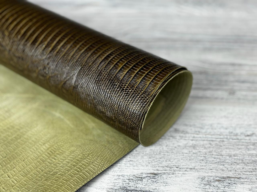 Натуральная кожа Lizard Lux Verde Oliva оливковая