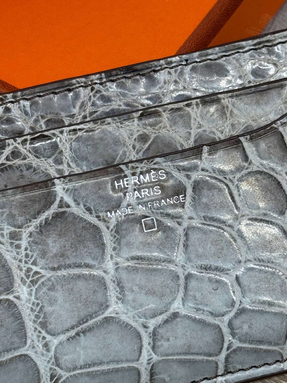 Картхолдер Hermes из кожи крокодила