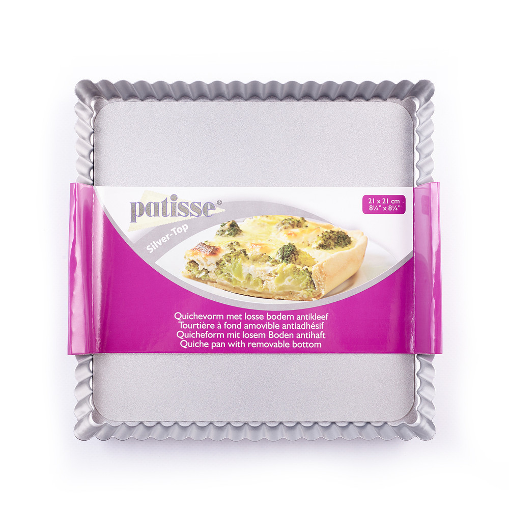 Форма для выпечки квадратная со съемным дном Patisse Silver 21х21х2.7 см