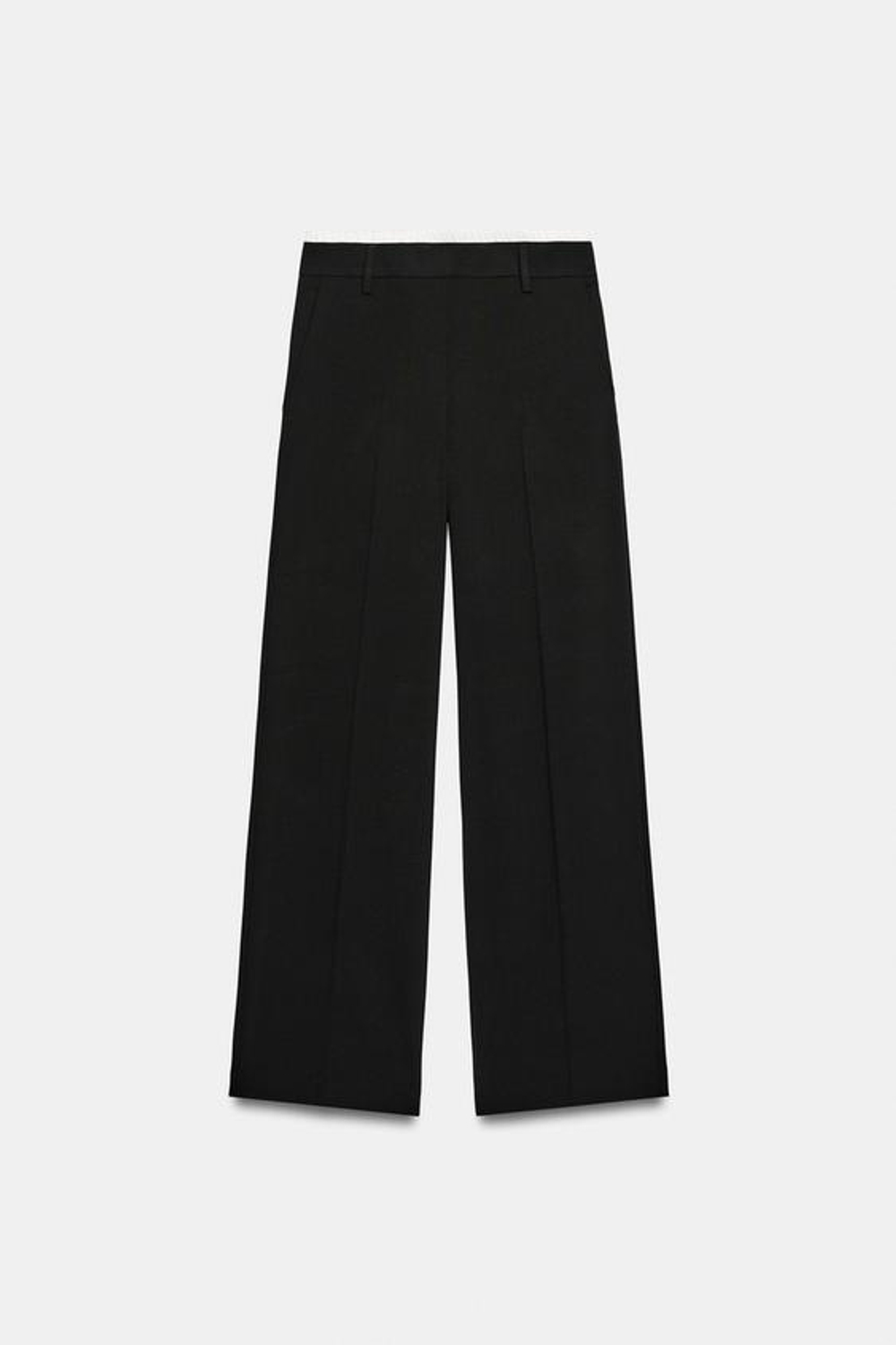 ZARA ШИРОКИЕ БРЮКИ С ДВОЙНЫМ ПОЯСОМ, ЧЕРНЫЙ