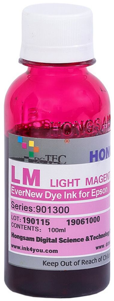 Чернила DCTec — HONGSAM водорастворимые для Epson серия: 901300 - Light Magenta (Светло пурпурный) 100 мл.