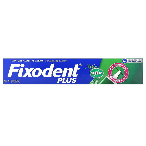 Fixodent, Plus, клеящий крем для зубов, 57 г (2 унции)