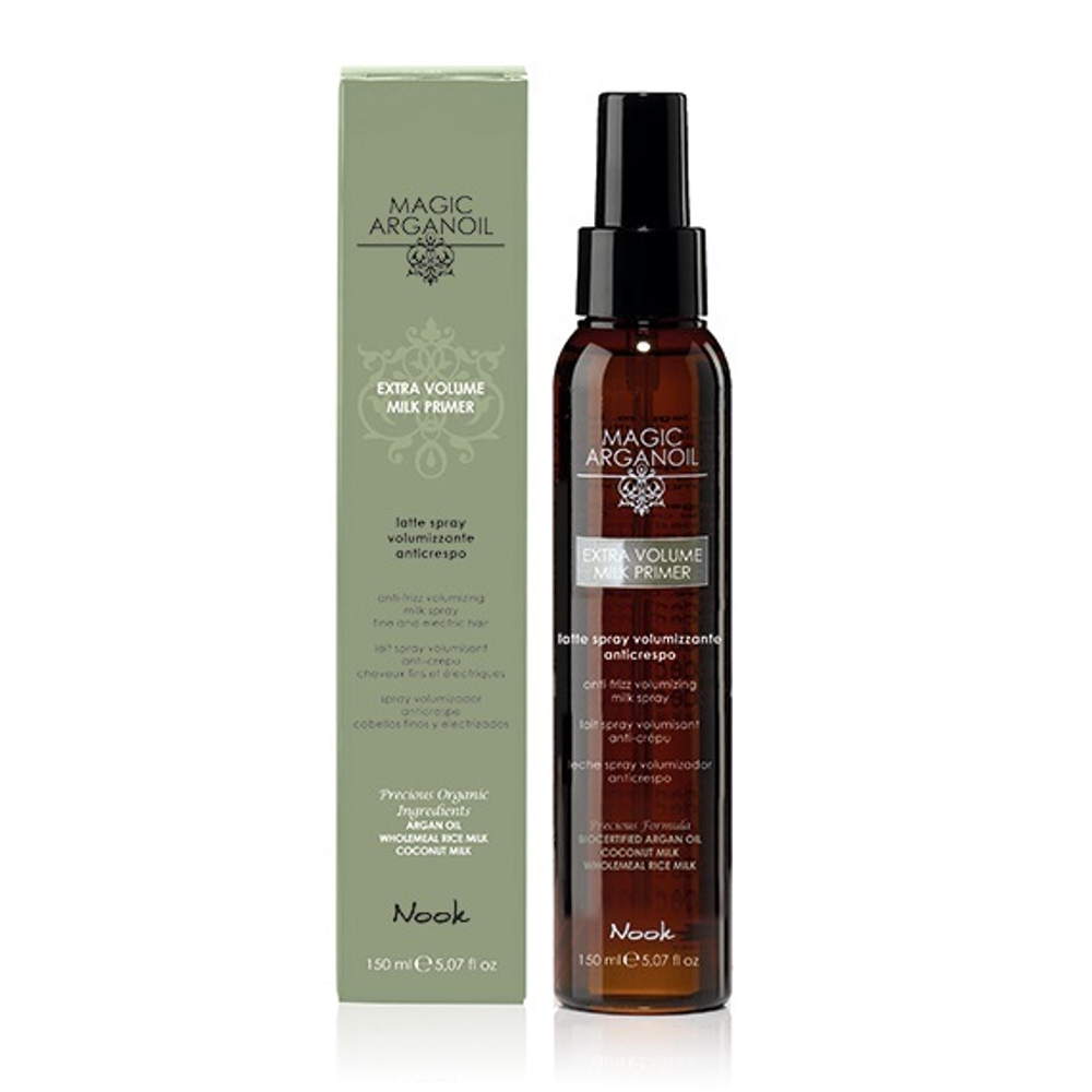 Молочко-праймер для придания объема тонким волосам Nook Magic Arganoil Extra Volume Anti-Frizz Thermal Milk 150мл
