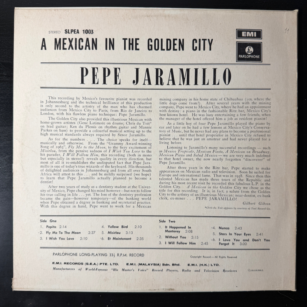 Pepe Jaramillo ‎– A Mexican In The Golden City (Малайзия)