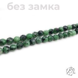 Нить бусин с огранкой цоизит 6 мм