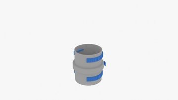 Фланец соединительный с ирисовым дросселем Flexag FLD90-G, цвет серый
