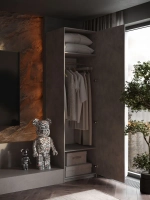 Шкаф распашной Soho, серый, 61 см