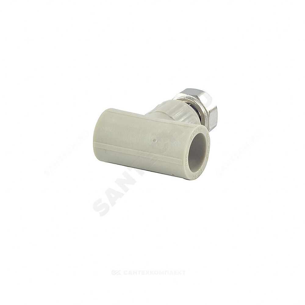Тройник PP-R комбинированный серый Дн 25х3/4" с накидной гайкой VALFEX 10140025Г
