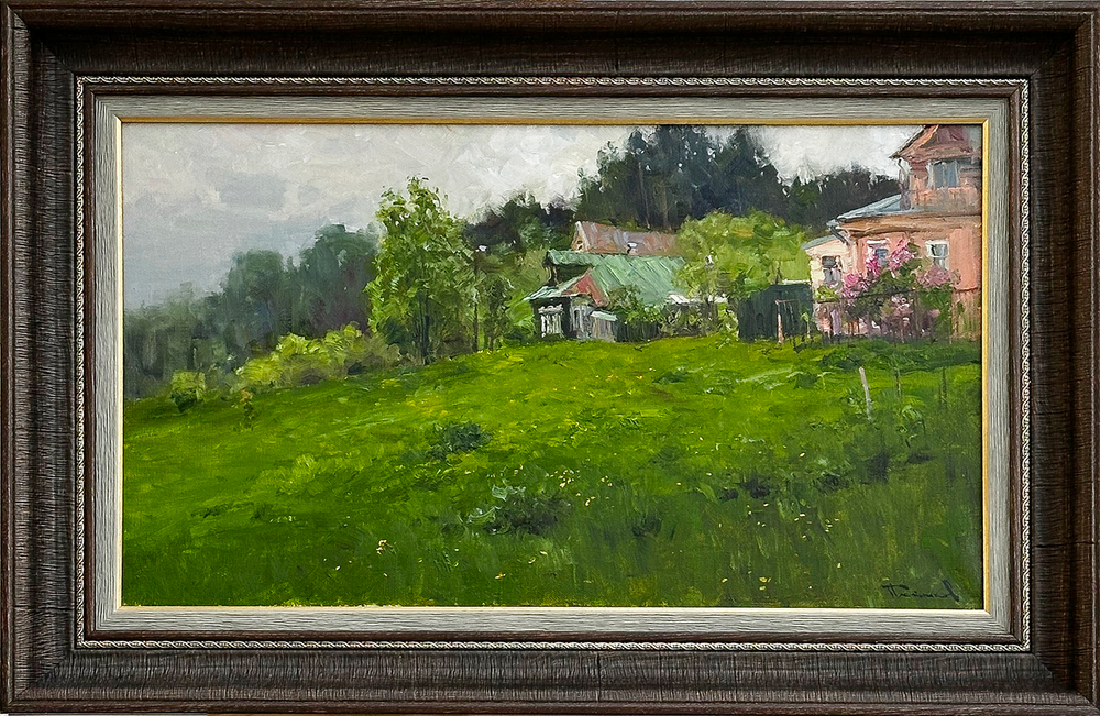Плотников В. В. Этюд в дождливый день. Село Любец. Холст, Масло. 2023 г.