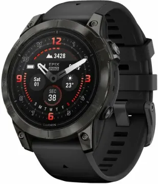 Смарт-часы GARMIN Epix PRO Sapphire Edition 47 мм, титановый, угольно-серый DLC, черный ремешок