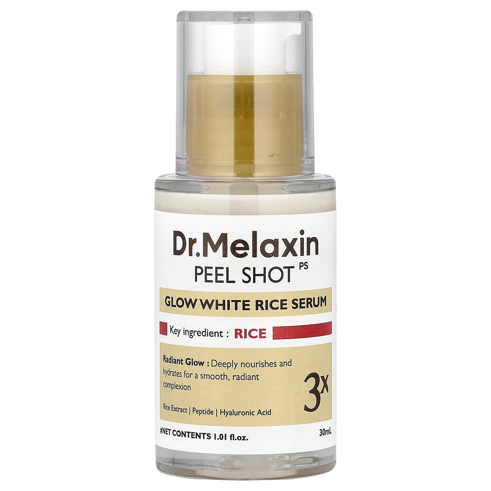 Dr.Melaxin, Peel Shot, сыворотка с белым рисом для сияния кожи, 30 мл (1,01 жидк. унции)