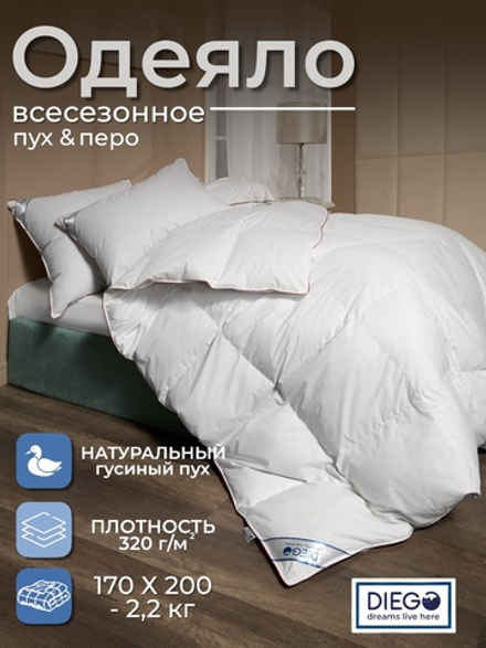 Одеяло Прованс двуспальное 172х200 Белое