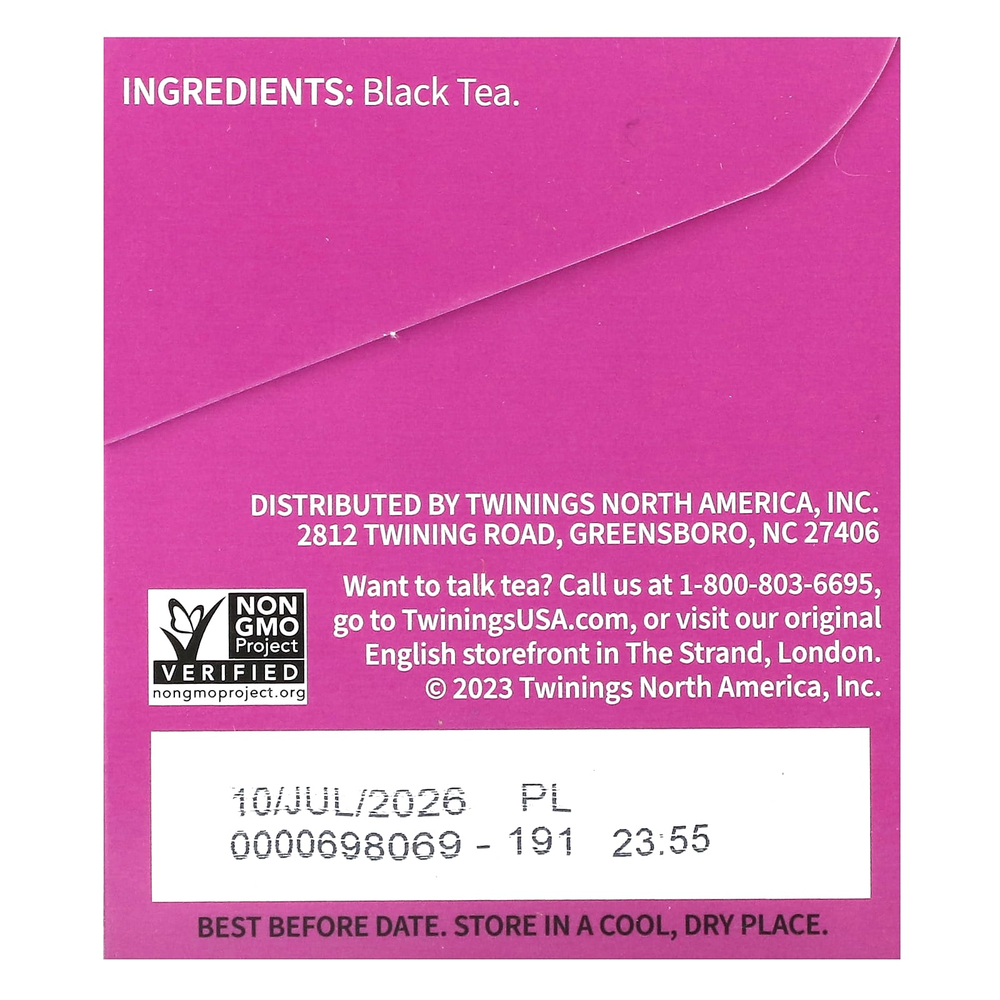 Twinings, 100% чистый черный чай, Дарджилинг, 20 чайных пакетиков, 40 г (1,41 унции)