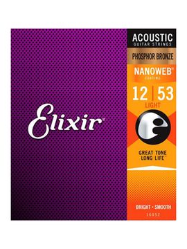 Струны для акустической гитары 12-53 ELIXIR 16052 NANOWEB
