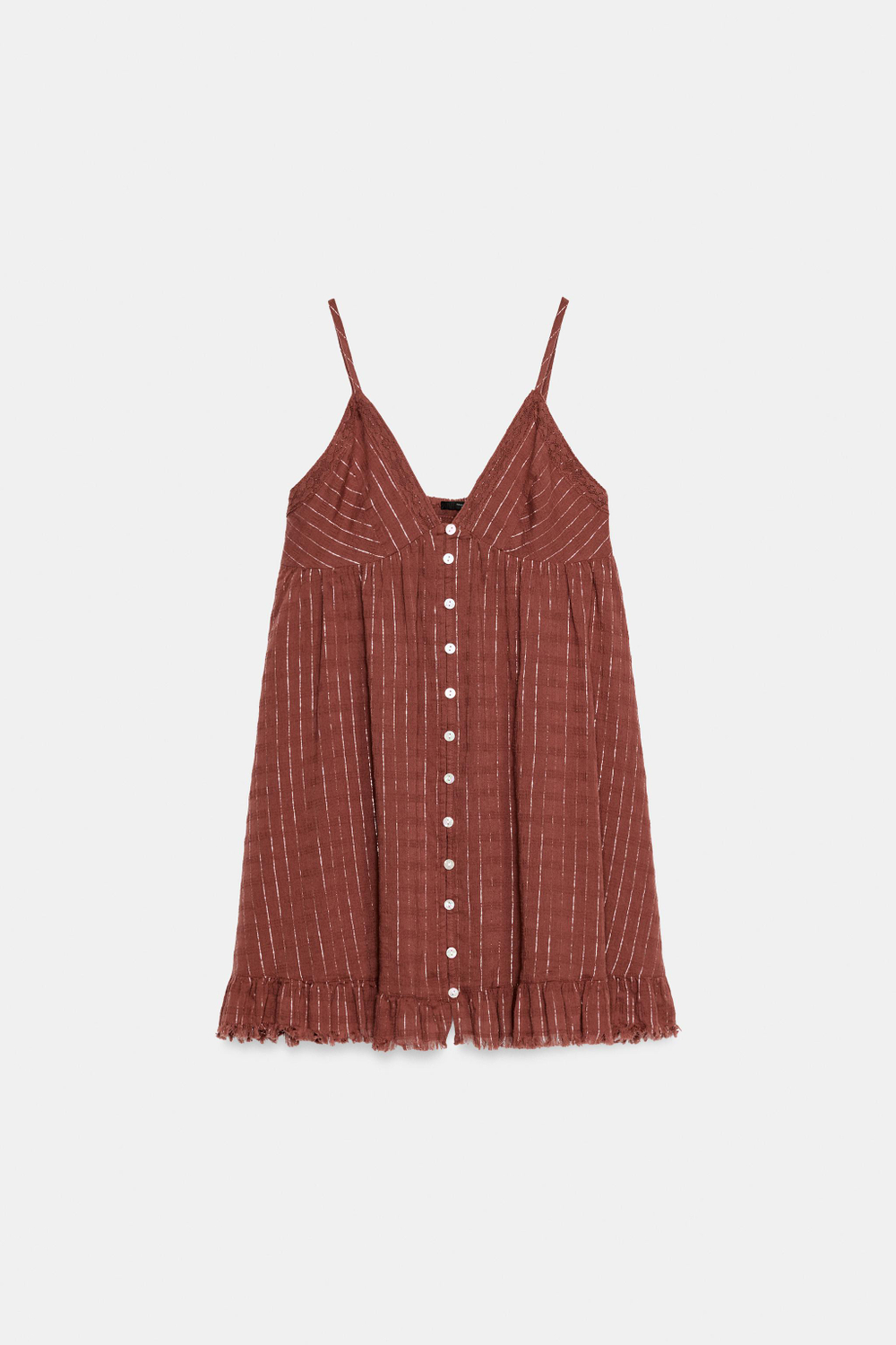 МИНИ-ПЛАТЬЕ В ПОЛОСКУ С БЛЕСТЯЩЕЙ НИТЬЮ — ZARA