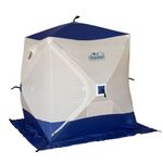 Палатка зимняя куб СЛЕДОПЫТ 1,5 х1,5 м, Oxford 240D PU 1000, S по полу 2,2  кв.м, цв. синий/белый
