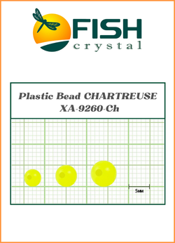 Бусины пластиковые Fish Crystal для монтажа рыболовных оснасток Plastic Bead CHARTREUSE XA-9260 №5 ( 5 упаковок )