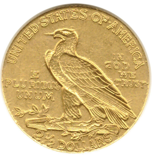2 и 1/2 доллара 1910. США (Индеец). Золото XF