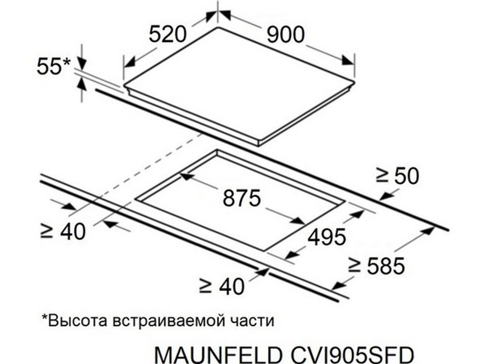 Варочная панель MAUNFELD CVI905SFDGR Inverter индукционная