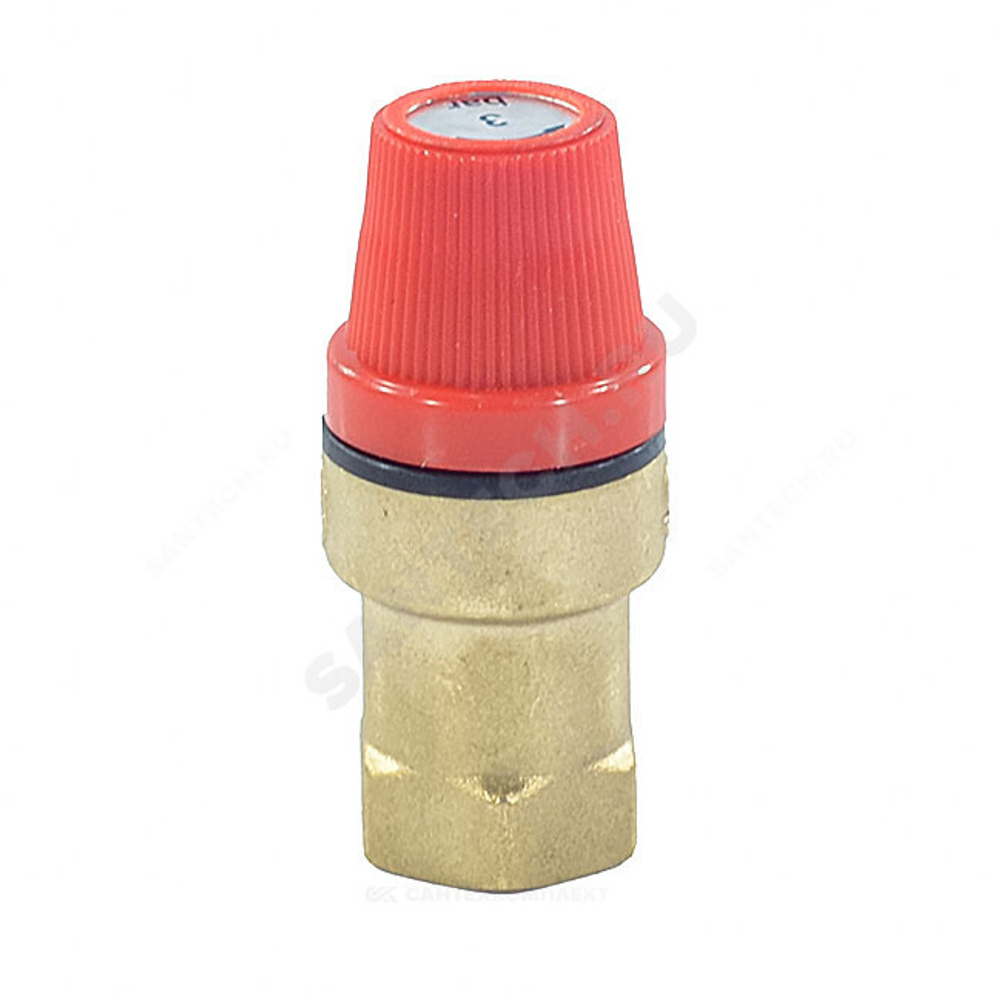 Клапан предохранительный угловой латунь Ду 15х15 ВР G1/2"хG1/2" Рср=3бар Benarmo