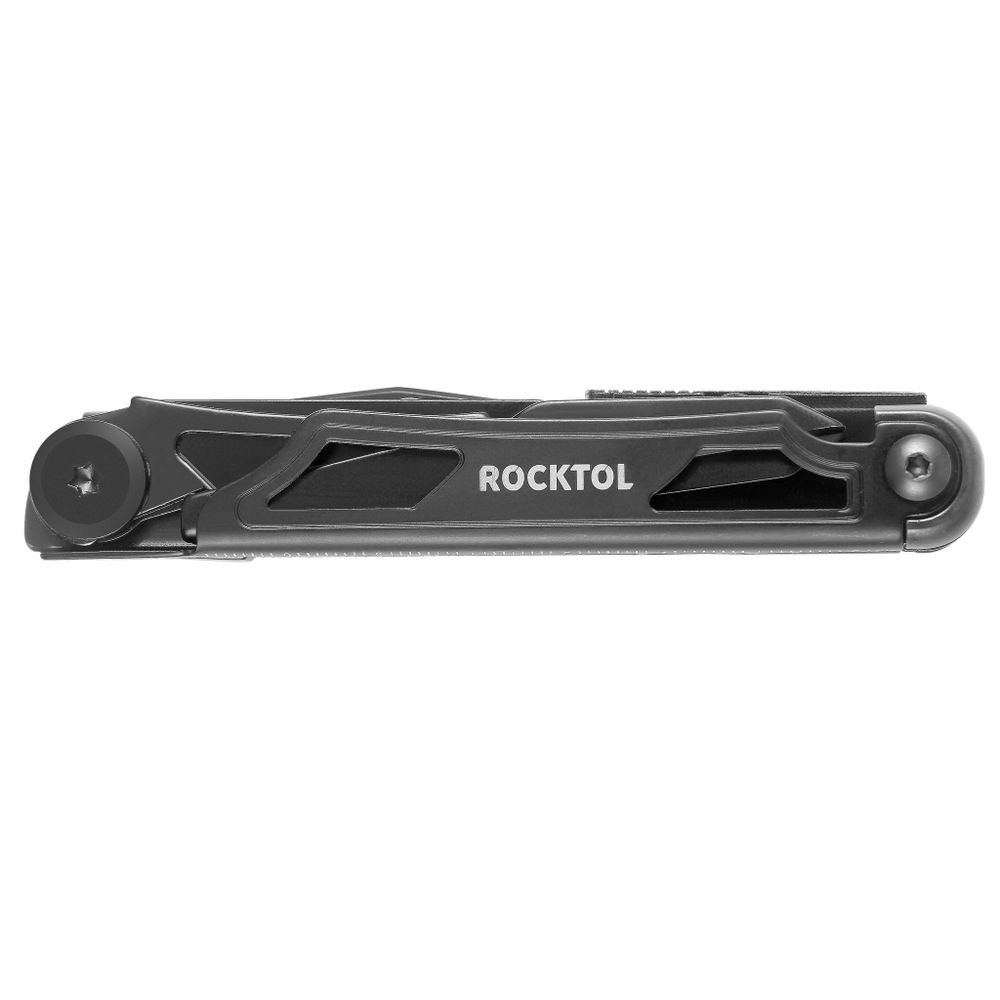 Нож-мультитул Rocktol 12 в 1, кожаный чехол, черный