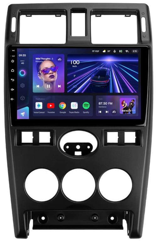 Магнитола для Lada Priora 2007-2013 (рамка черная тип 2) - Teyes CC3L монитор 9" IPS на Android 10, CarPlay, 4G SIM-слот