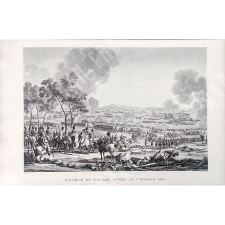 Битва при Ваграме, 7 июля 1809 года. Гравюра из альбома Военные кампании Франции. Париж. 1834