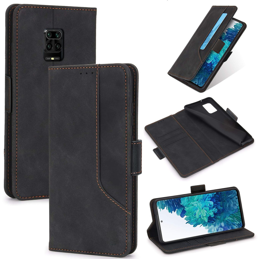 Стильный чехол-книжка из кожи для XIAOMI REDMI NOTE 9 PRO / 9S / POCO M2 PRO с отделом для наличных, 3 слотами для карт и подставкой
