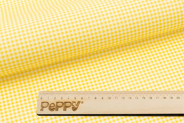 Ткань для пэчворка Peppy Бабушкин сундучок, отрез 50х55 см, 140 г/м², БС-47 клетка бл. желтый, Peppy