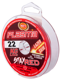 Леска плетёная WFT KG PLASMA LAZER SKIN Stay Red 150 м, 0,18 мм