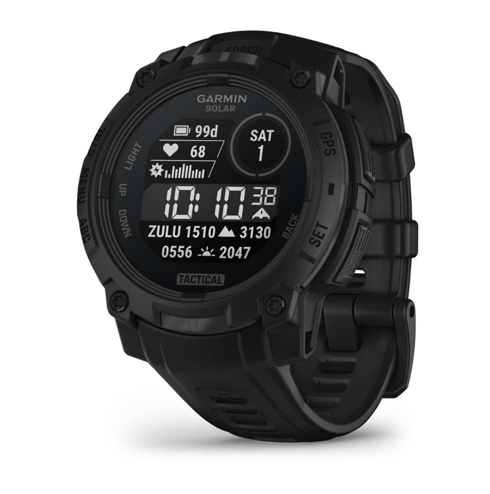 Смарт-часы Garmin Instinct 3 45mm Solar Tactical Edition Black with Black Band, черный 010-02934-50