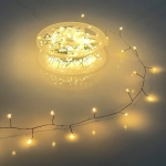 Гирлянда для дома НИТЬ «Мишура-Капля» 40 м 1000 ламп LED, зеленый провод, пост.свечение, IP-20, 220v, Теплый белый