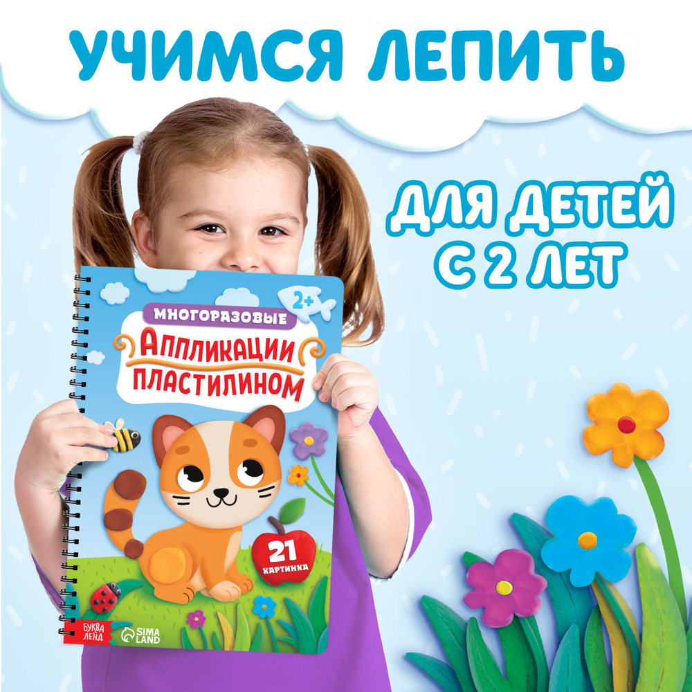 Книга Многоразовые аппликации пластилином