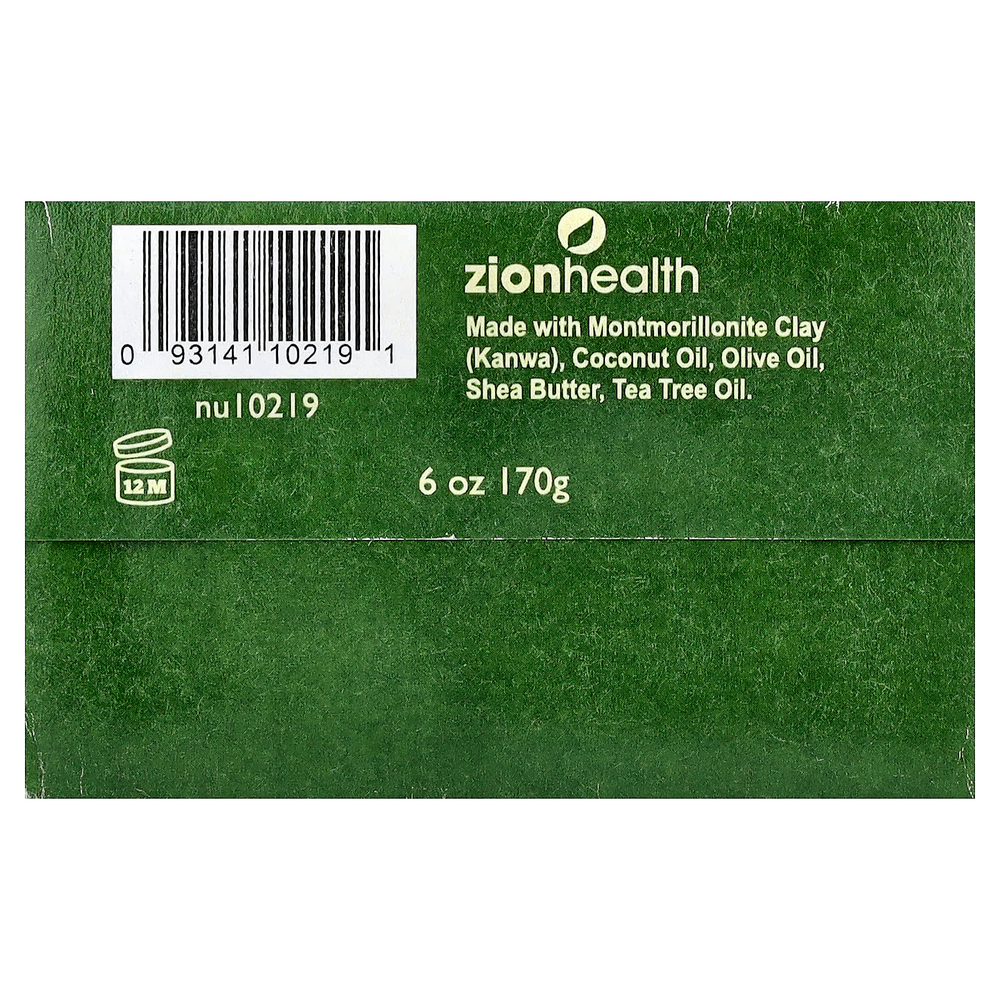Zion Health, Кусковое мыло из древней глины с маслом чайного дерева, без отдушек, 170 г (6 унций)
