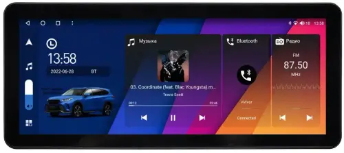 Магнитола для BMW 5-серия E60 2003-2010 - Canbox H-Line 0800 монитор 12.3" QLED в стиле Audi на Android 10, Быстрая, ТОП-процессор, CarPlay, 4G SIM-слот
