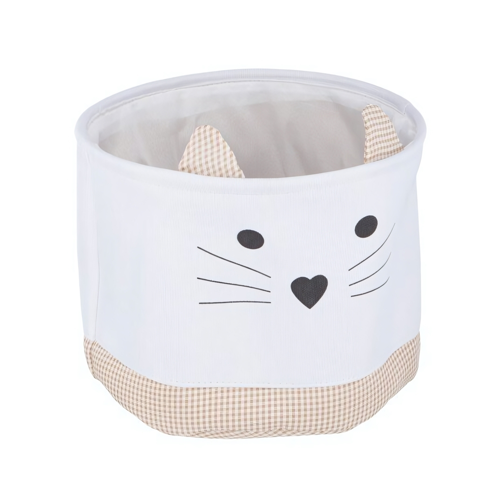 Корзина тканевая для хранения "Котенок", Д320 Ш320 В250, бежевый