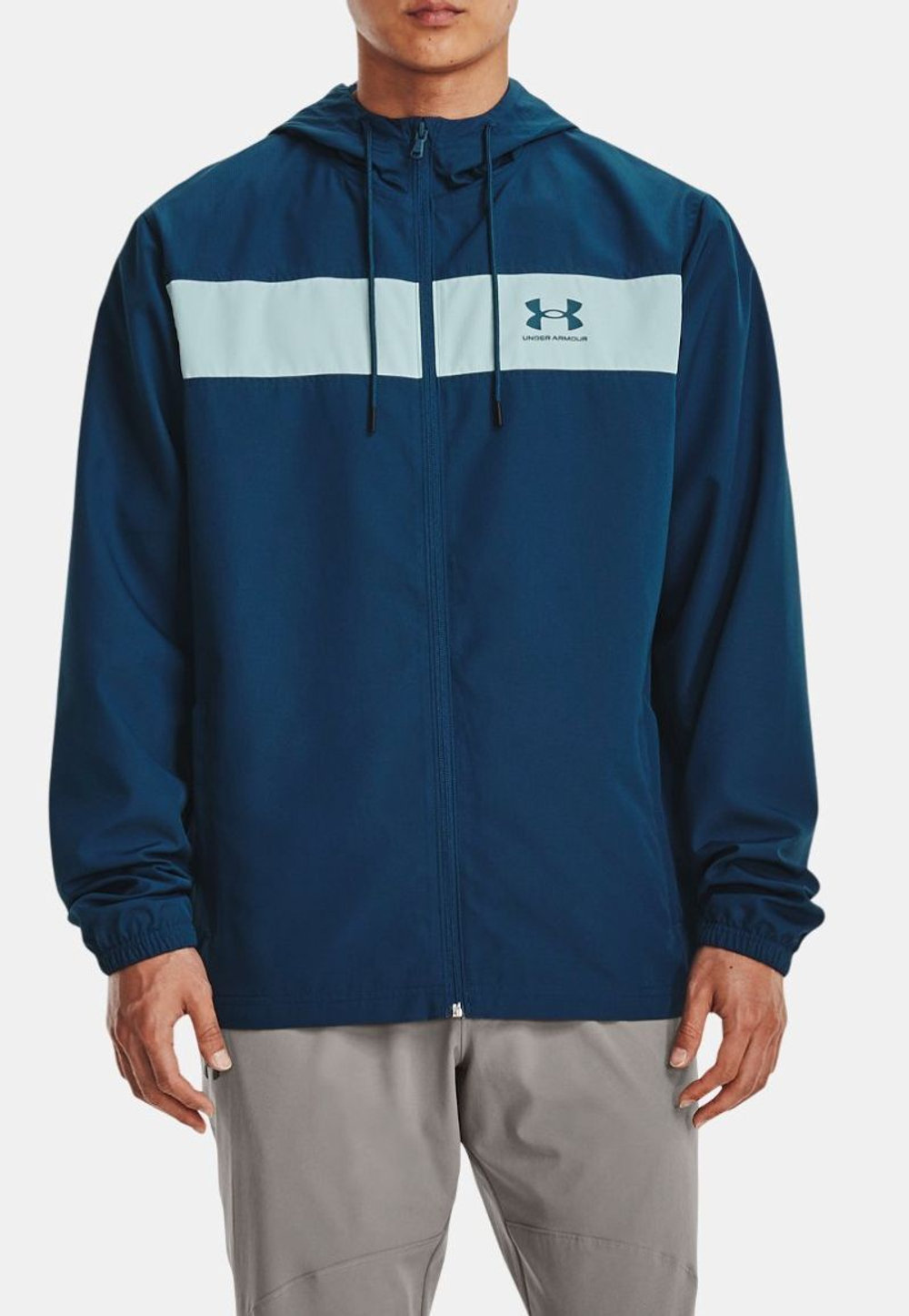 Мужская теннисная куртка Under Armour Men's UA Sportstyle Windbreaker Jacket - Бирюзовый