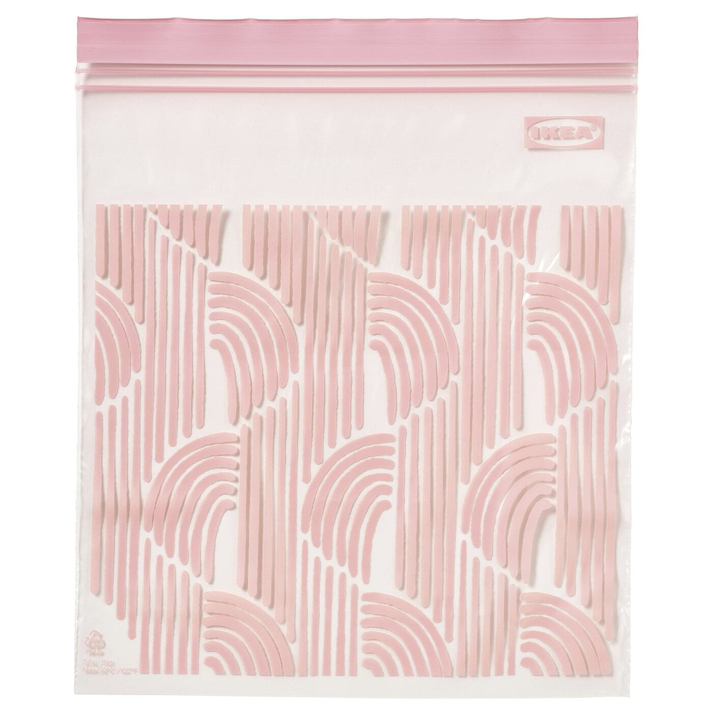 IKEA ISTAD  (ИКЕА ИСТАД)  -  Пакет Ziplock, рисунок/черный и розовый, 2,5 л