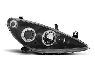 Передние фары black angel eyes для Peugeot 307