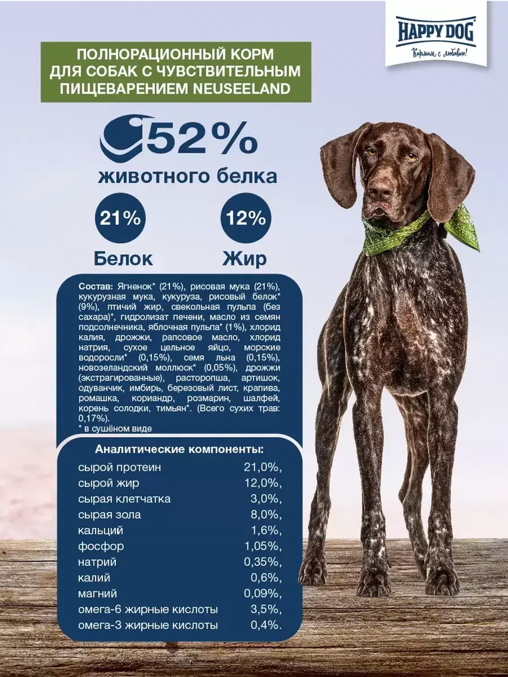 Happy Dog Supreme Neuseeland (Хэппи Дог Суприм Новая Зеландия) корм сухой для собак 12,5 кг.