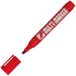 Маркер перманентный скошенный 1-5мм, Crown Multi Marker Chisel, красный