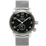 ZEPPELIN Piaget Collection Quartz Movement Men"s Watches Watch 42 Black Dial Stainless Steel Watchband