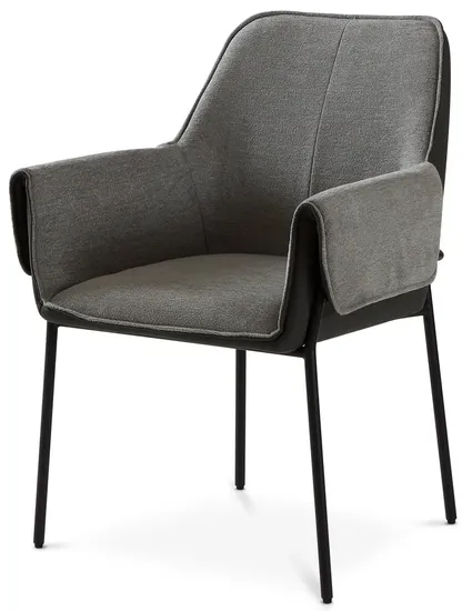 Стул Minotti шенилл и экокожа 938525 цвет серый