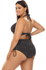 Раздельный купальник plus size в крапинку (Размер: 80G/40) (Цвет: черный)
